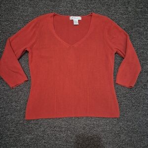 Red V-Neck Sweater